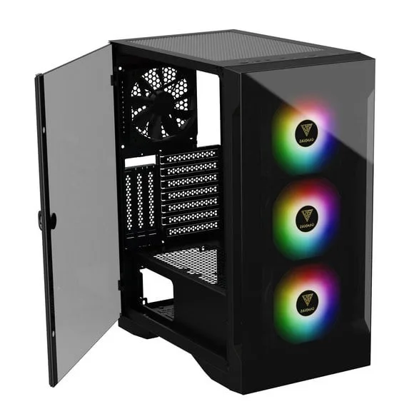 Gamdias Talos E2 Elite ATX Mid Tower Gaming Case 3 ARGB Fans 1 Black Fan