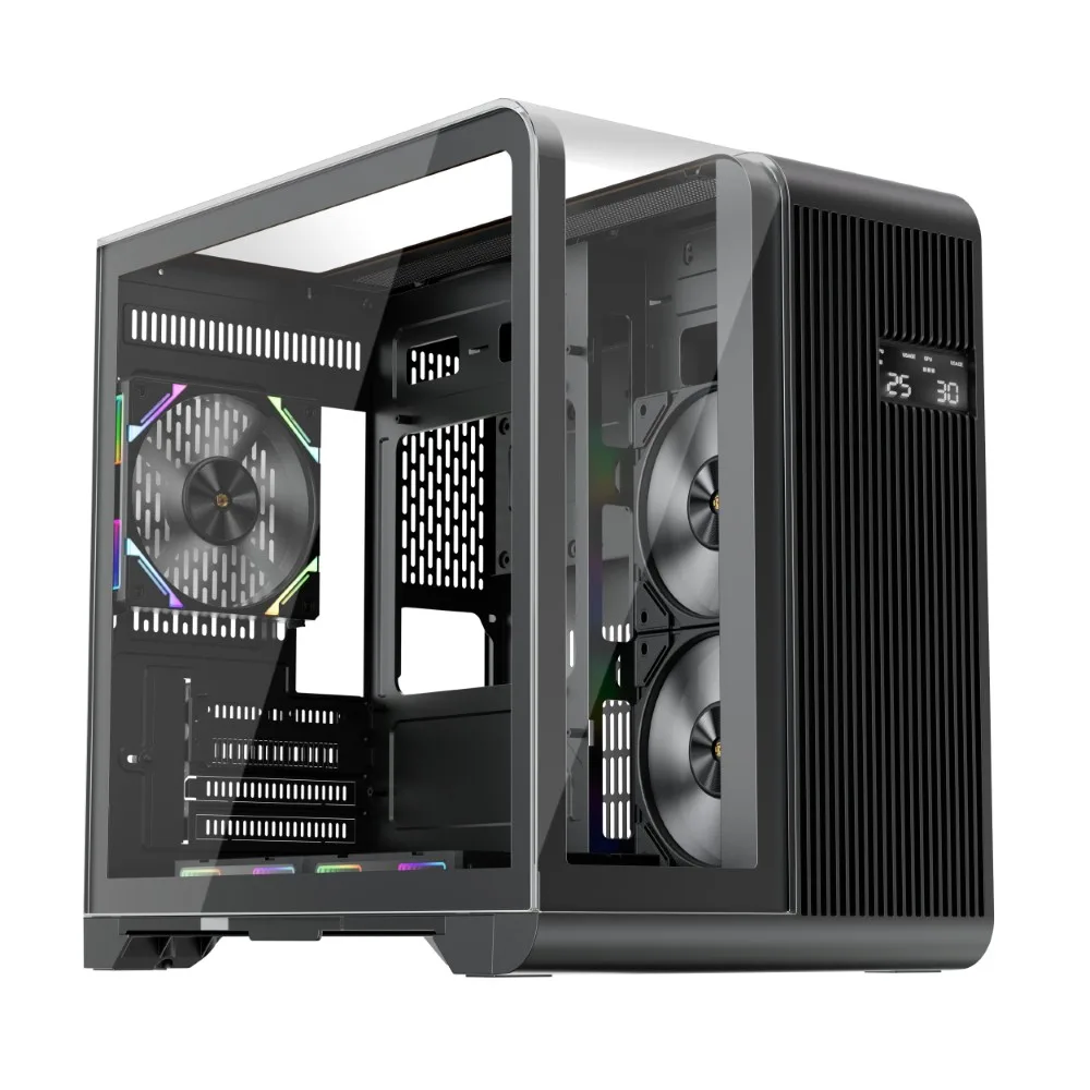 1st-player-rt5-3-fc7-fans-digital-display-case-black - MegaComputer.pk 1st Player RT5 3 FC7 Fans Digital Display Case Black