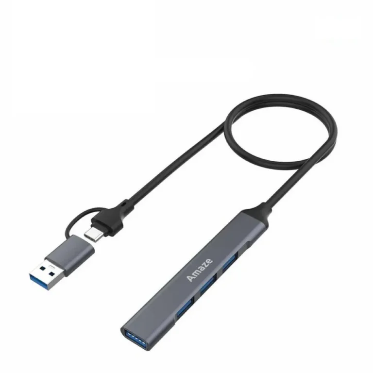 Amaze A304 Usb 3.0 + Type C to 4-Port USB 3.0 Hub Black