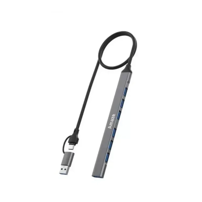 Amaze A307 USB + Type C 7-Port USB 3.0 Hub Black