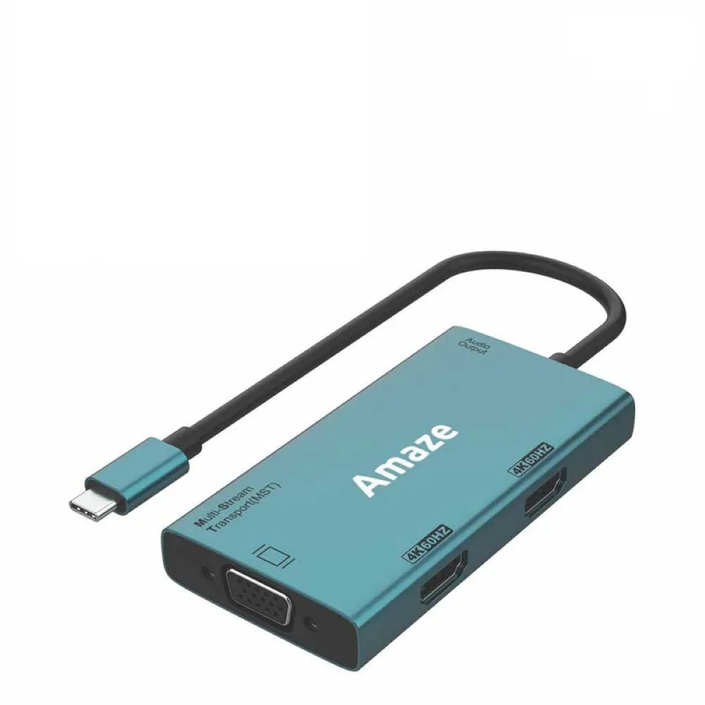 amaze-a324-type-c-to-dual-hdmi-vga-audio-hub-black Amaze A324 Type C to Dual HDMI + VGA + Audio Hub Black