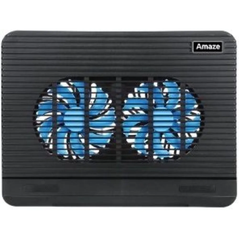 amaze-a512-dual-fan-laptop-cooling-pad-black - MegaComputer.pk Amaze A512 Dual Fan Laptop Cooling Pad Black