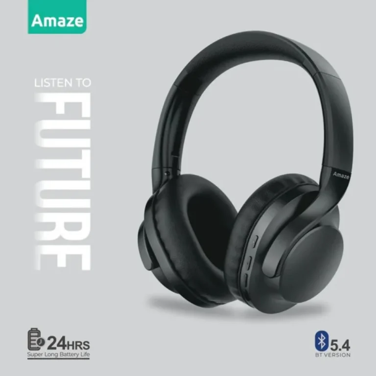 Amaze A650 Strong Base Wireless Headphone With 24hrs Time – Dark Gray