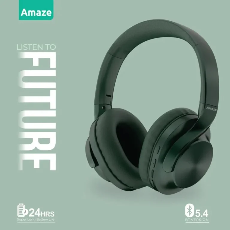 Amaze A650 Strong Base Wireless Headphone With 24hrs Time – Sea Green
