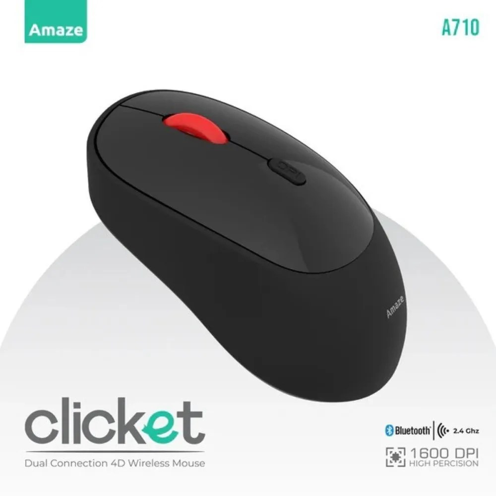 amaze-a710-clicket-dual-wireless-mouse-balck Amaze A710 Clicket Dual Wireless Mouse – Balck