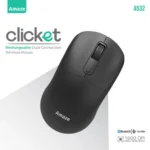 Amaze A712 Clicket Dual Wireless Rechargeable Mouse – Black
