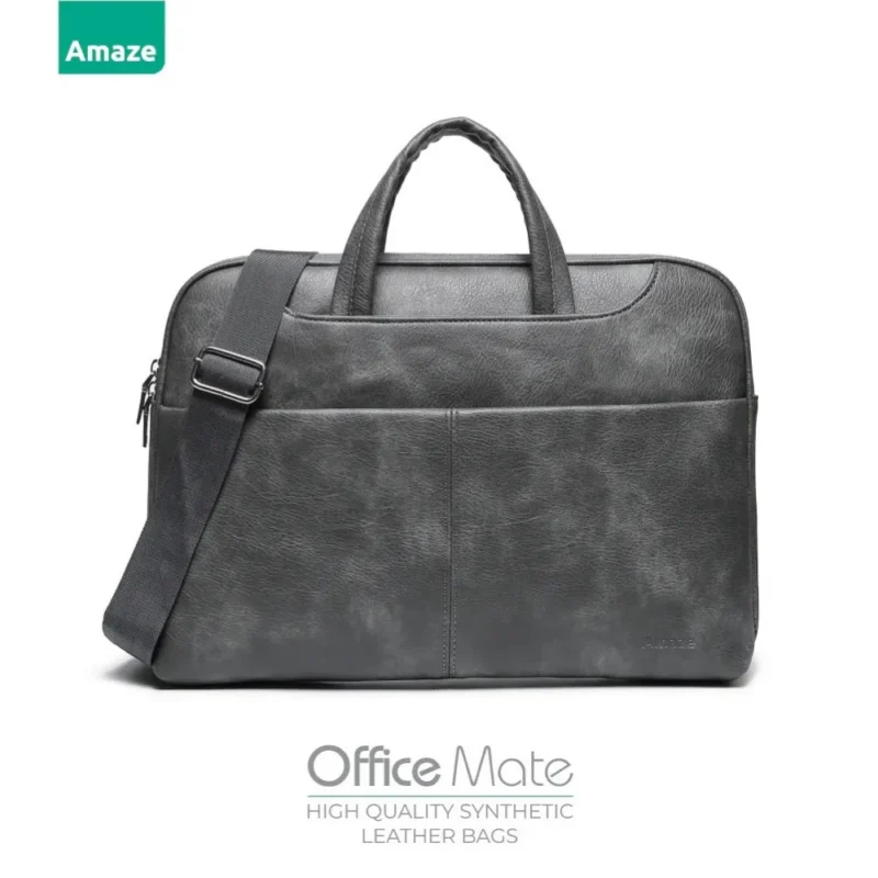 Amaze A920 Office Mate Synthetic Leather Bag 14 inch – Grey