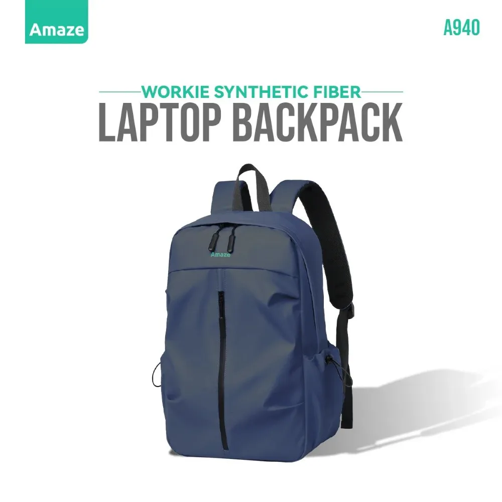amaze-a940-workie-synthetic-fiber-laptop-backpack-blue - MegaComputer.pk Amaze A940 Workie Synthetic Fiber Laptop Backpack – Blue