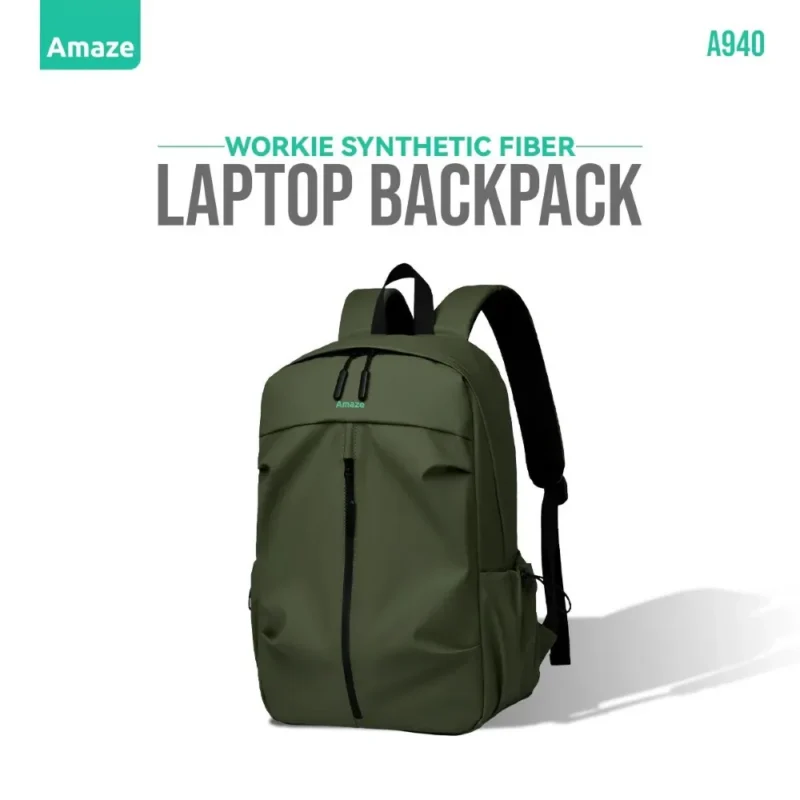 Amaze A940 Workie Synthetic Fiber Laptop Backpack – Green