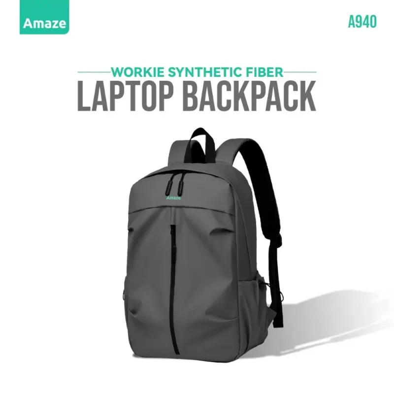 Amaze A940 Workie Synthetic Fiber Laptop Backpack – Grey