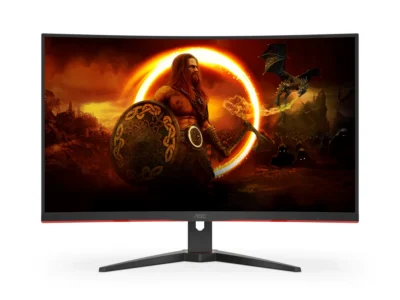 AOC C32G2ZE2 31.5" FHD VA Display 250Hz Refresh Rate 0.5ms Response Time 1500R Curvature AMD FreeSync Premium Technology Gaming Curved Monitor
