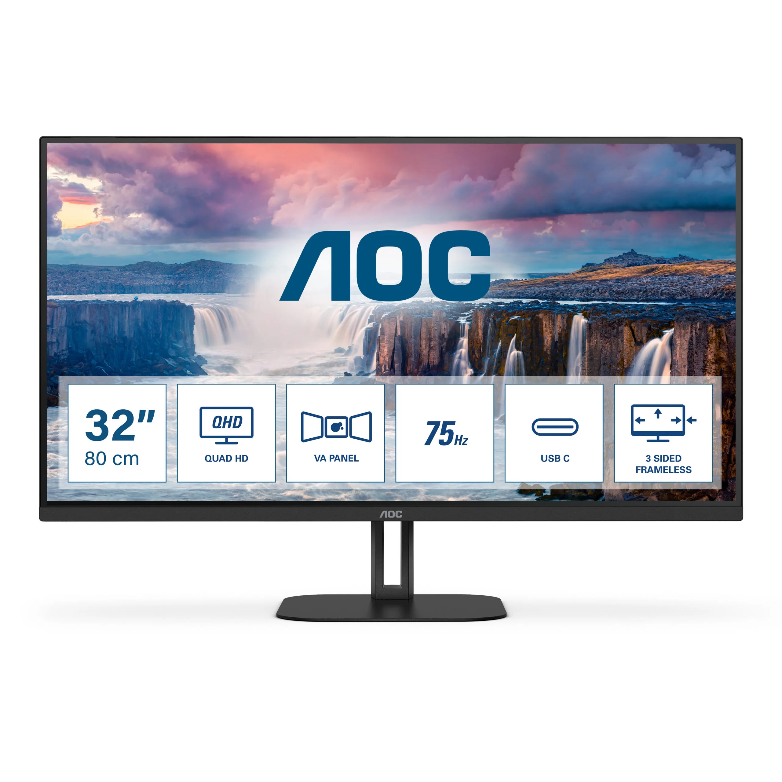 aoc-q32v5ce - MegaComputer.pk AOC Q32V5CE 31.5'' QHD VA Flat 75Hz Refresh Rate, 1ms Response Time Monitor