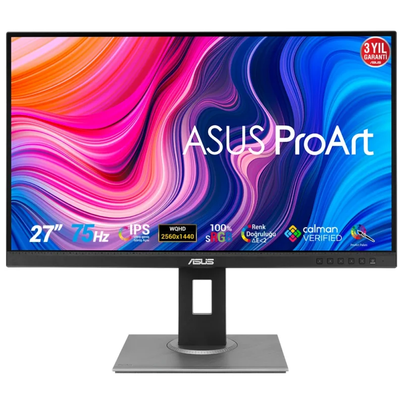 Asus ProArt Display PA278QV Professional Monitor - 27-inch, IPS, WQHD (2560 x 1440), 100% sRGB, 100% Rec. 709, Color Accuracy ΔE < 2, Calman Verified, ProArt Preset, ProArt Palette, Ergonomic Stand