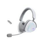 ASUS ROG Delta II (A701) Wireless Gaming Headset White BT/ROG SpeedNova 2.4GHz/3.5mm, 50mm Titanium-Plated Drivers, 10mm Super-Wideband Mic, 110HR Battery, DualFlow Audio, Compatible with PC/Switch/PS5/Xbox