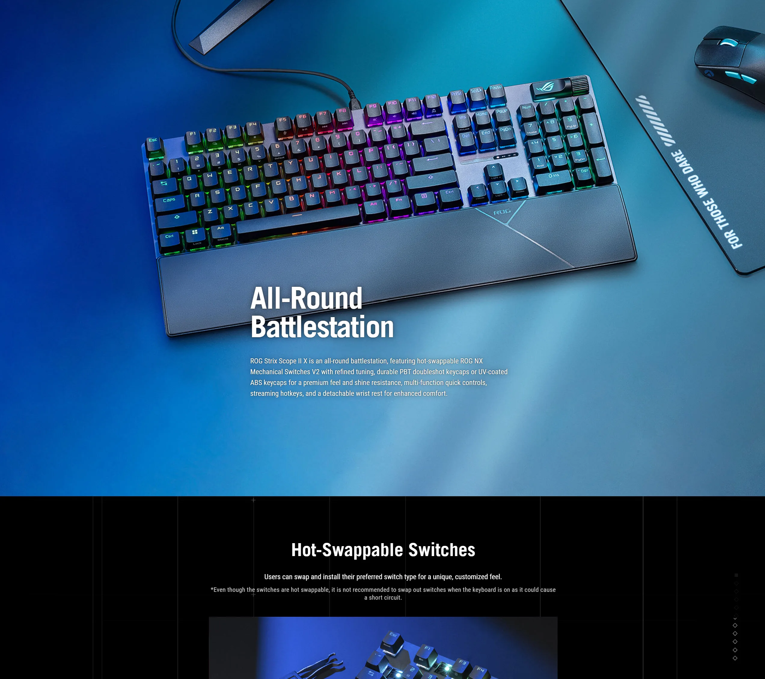 Asus Rog Strix Scope II X Wired USB Mechanical Gaming Keyboard - spec 1 - MegaComputer.pk