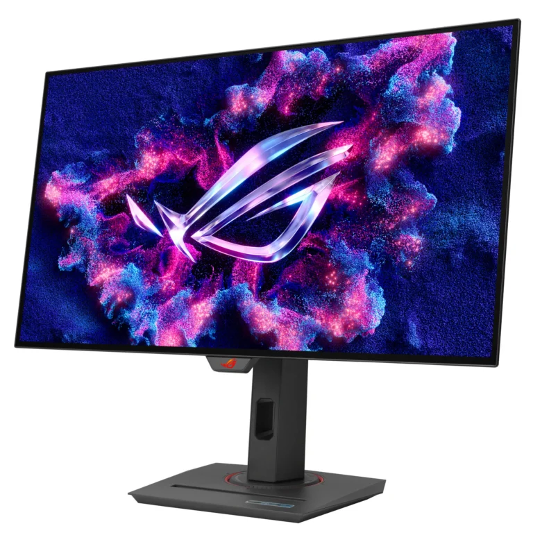Asus ROG Strix OLED XG27AQDMG Gaming Monitor 27-inch (26.5-inch viewable) 1440p glossy WOLED panel, 240 Hz, 0.03 ms, custom heatsink, OLED Anti-flicker, ASUS OLED Care, uniform brightness, G-SYNC® compatible, 99% DCI-P3, and DisplayWidget Center
