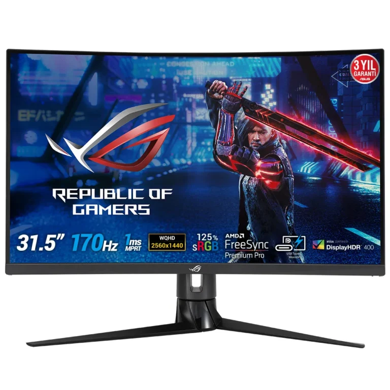 Asus ROG Strix XG32VC Gaming Monitor – 31.5 inch WQHD (2560 x 1440), 170Hz (Above 144Hz), 1ms MPRT, Extreme Low Motion Blur Sync, 125% sRGB, FreeSync Premium Pro, DisplayHDR™ 400