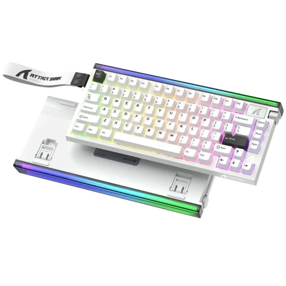 attack-shark-r85-he-rapid-trigger-keyboard-magnetic-switch-w - MegaComputer.pk ATTACK SHARK R85 HE Rapid Trigger Keyboard Magnetic Switch with Custom Lightbox – White