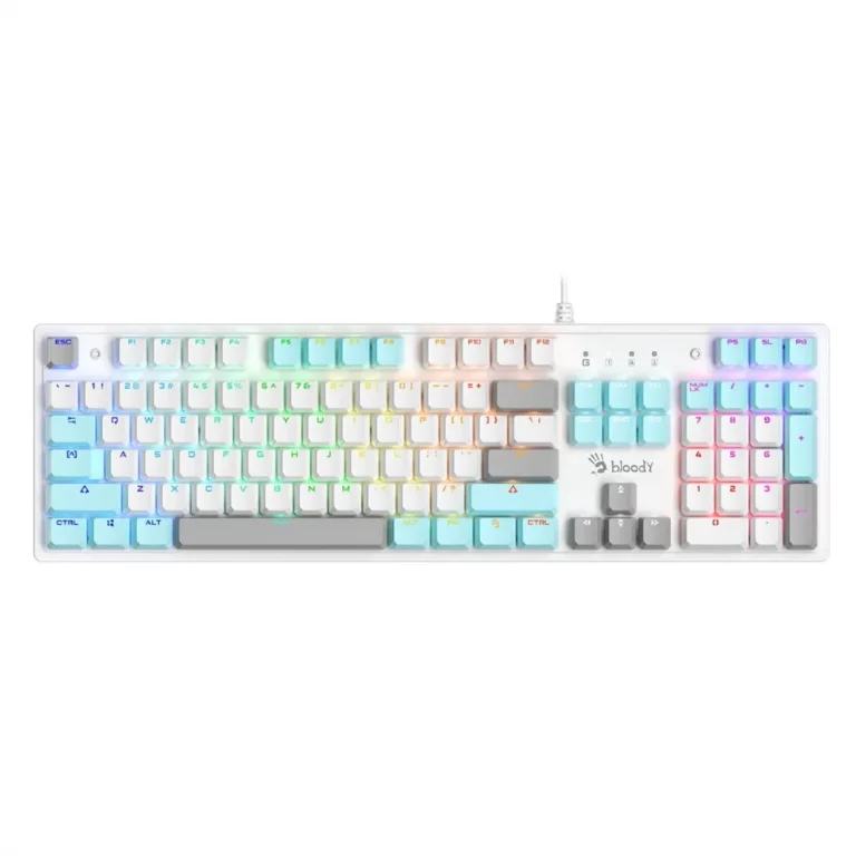 Bloody S520N Bloody Mechanical Switch RGB Gaming Keyboard | Icy White- BLMS Red Plus Mechanical Switch