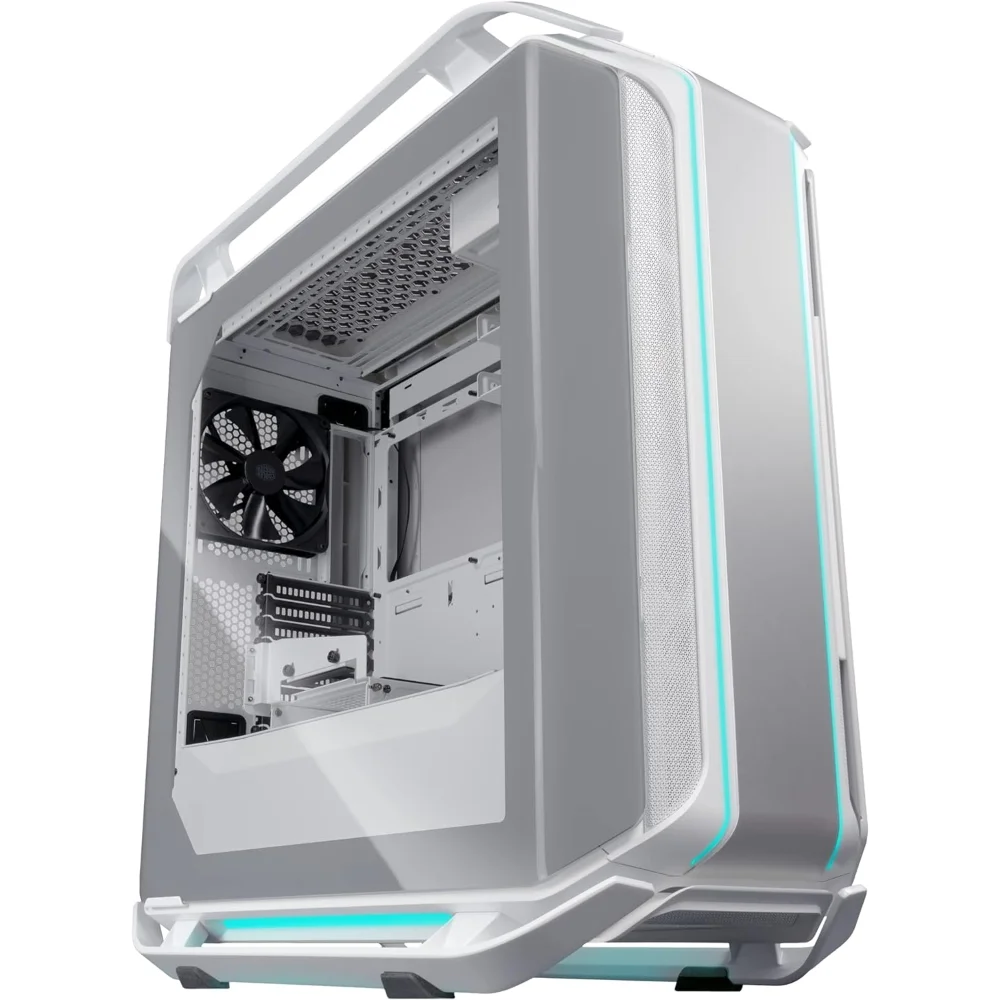 cooler-master-cosmos-c700m-white-e-atx-full-tower-curved-tem - MegaComputer.pk Cooler Master Cosmos C700M White E-ATX Full-Tower, Curved Tempered Glass Panel, iser Cable PCIe 4.0, Flexible Interior, Diverse Liquid Cooling Layout, Type-C, Customizable ARGB