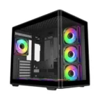 Cooler Master Elite 600 Panoramic ATX Mid Tower Case, Pre-installed 4x ARGB Fans – Black