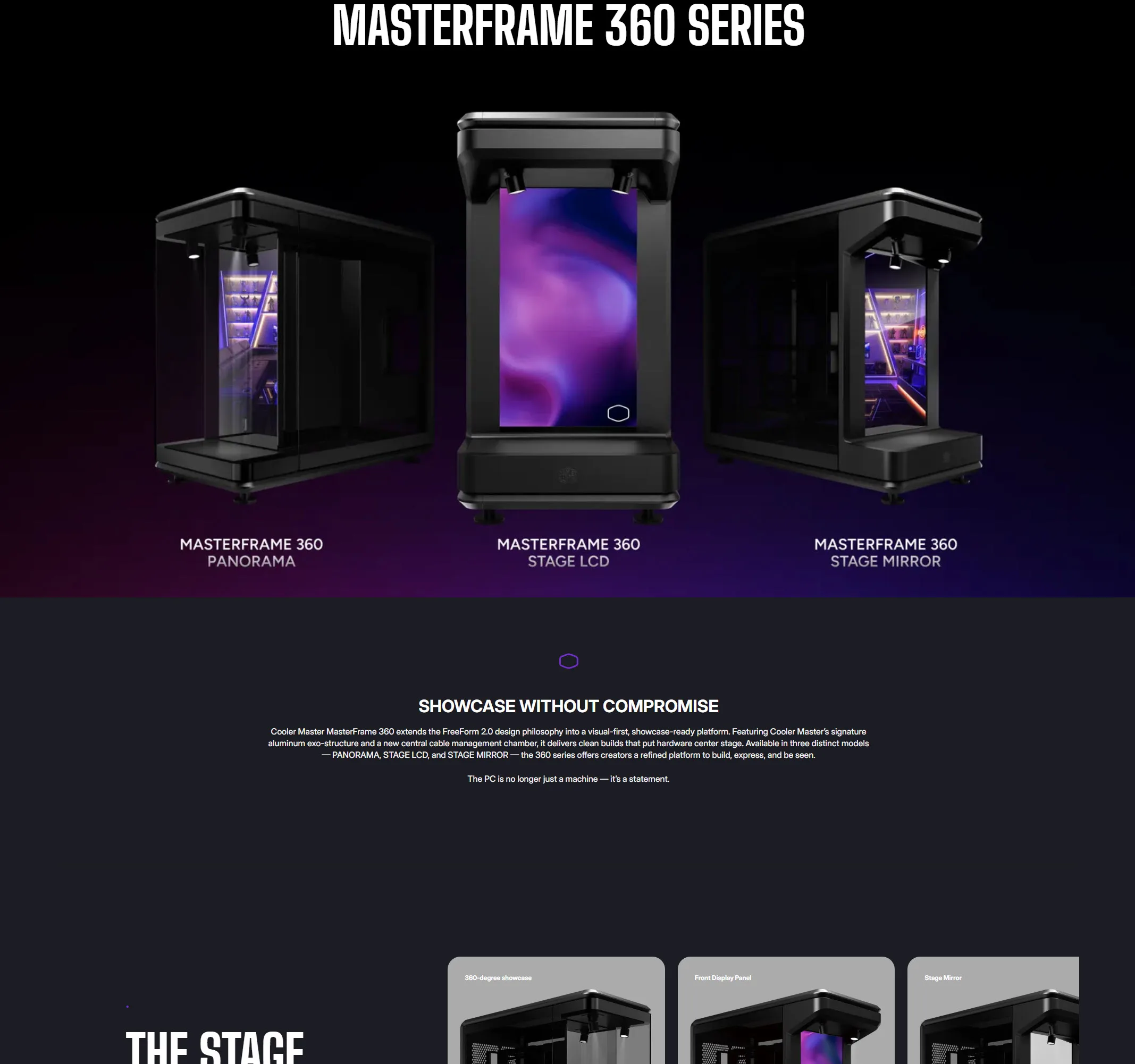 Cooler Master MasterFrame 360 Panorama ATX Mid-Tower PC Case - Black - spec 1 - MegaComputer.pk