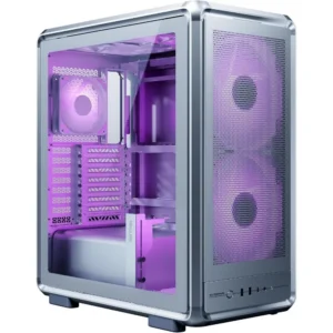 Cooler Master MasterFrame 500 Mesh ARGB EATX Mid Tower Case Pre-installed 2x 200mm SickleFlow/1x 120mm ARGB Fans – Silver