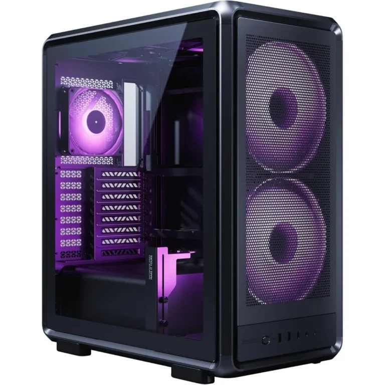 Cooler Master MasterFrame 500 Mesh ARGB EATX Mid Tower Case Pre-installed 2x 200mm SickleFlow/1x 120mm ARGB Fans – Black