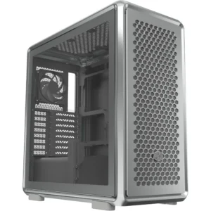 Cooler Master MasterFrame 600 EATX Mid Tower Case, Pre-installed 3x 140mm/1x 120mm Mobius Fans – Silver