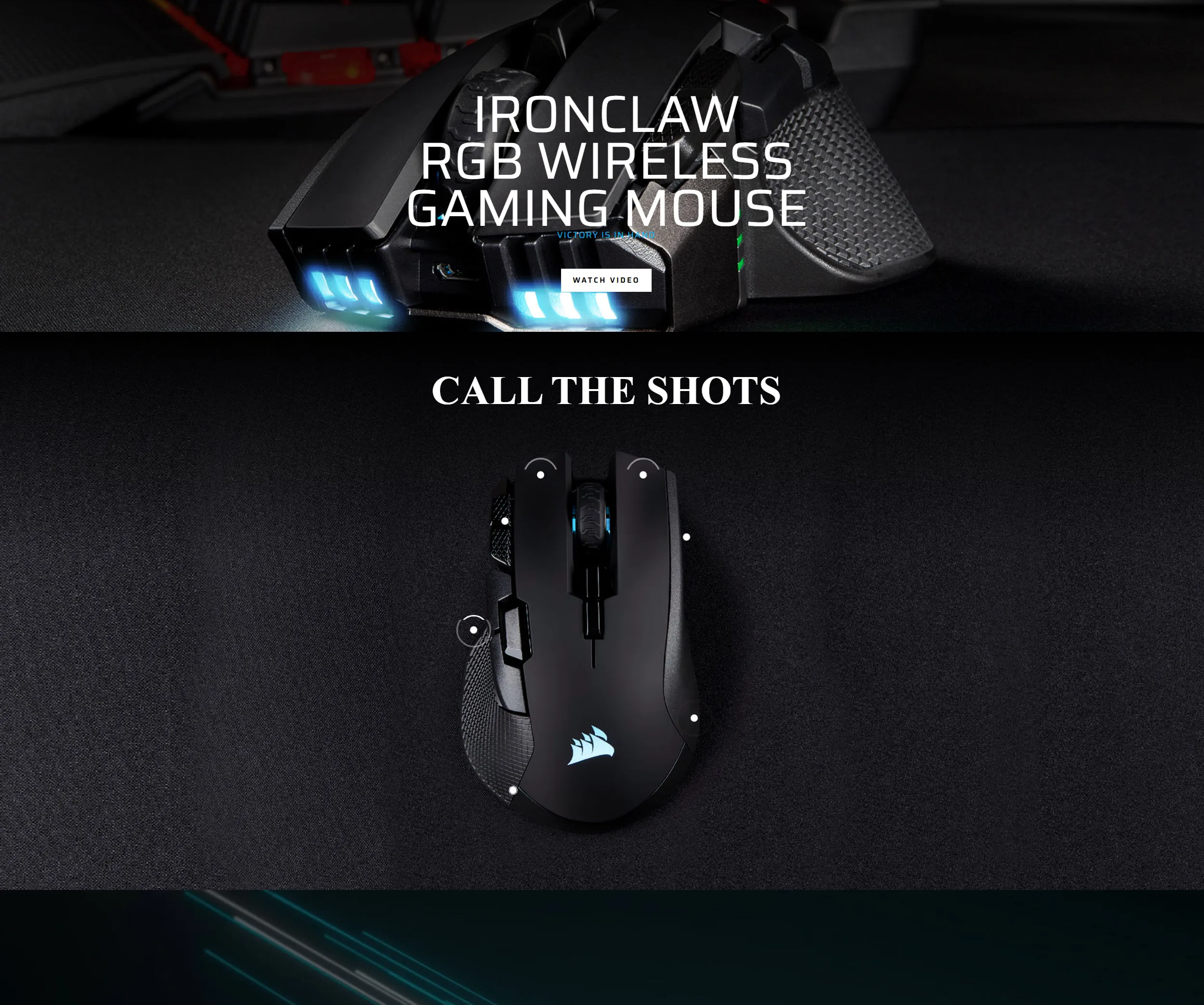 Corsair Ironclaw RGB Wireless Gaming Mouse - spec 1 - MegaComputer.pk