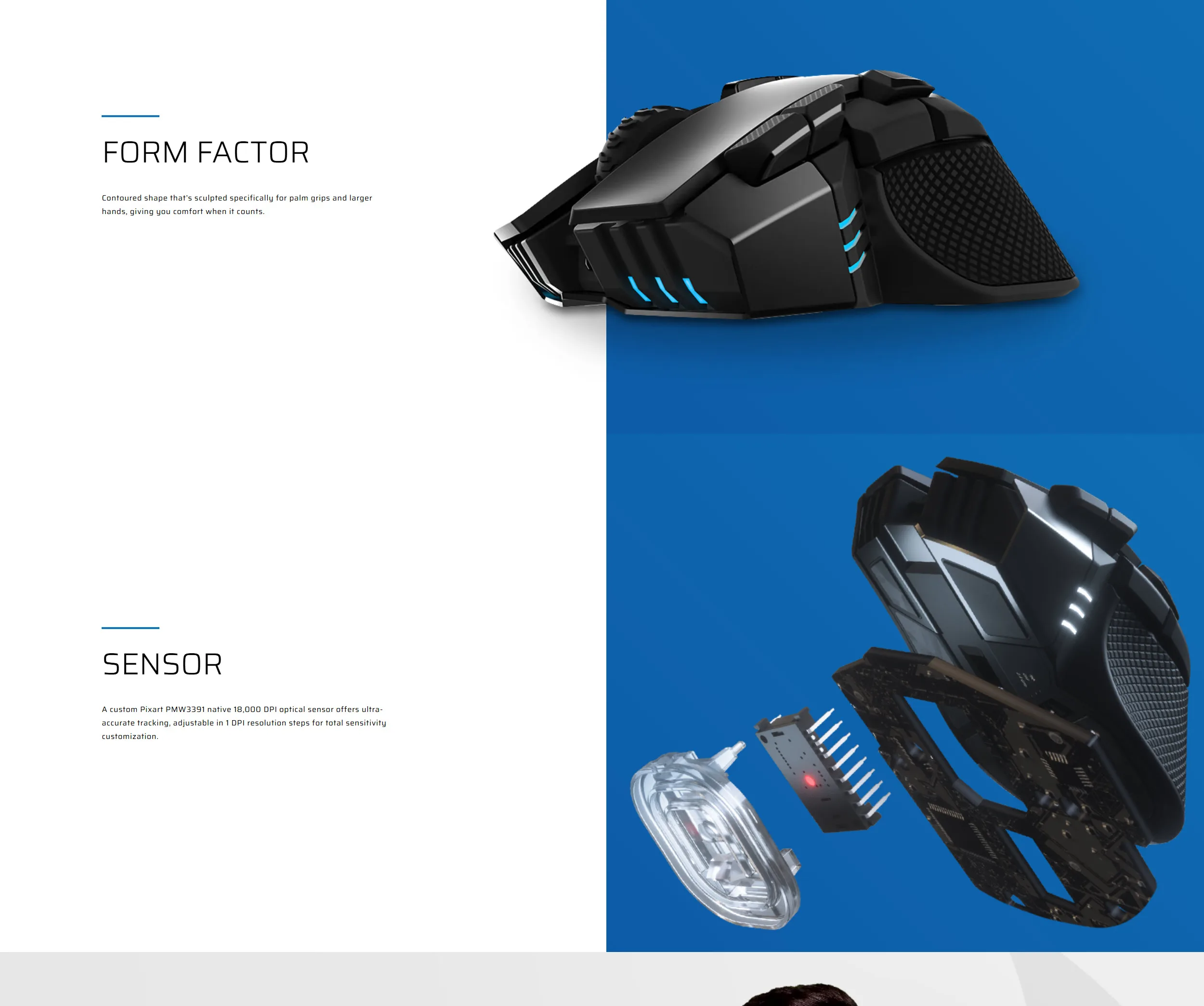 Corsair Ironclaw RGB Wireless Gaming Mouse - spec 3 - MegaComputer.pk