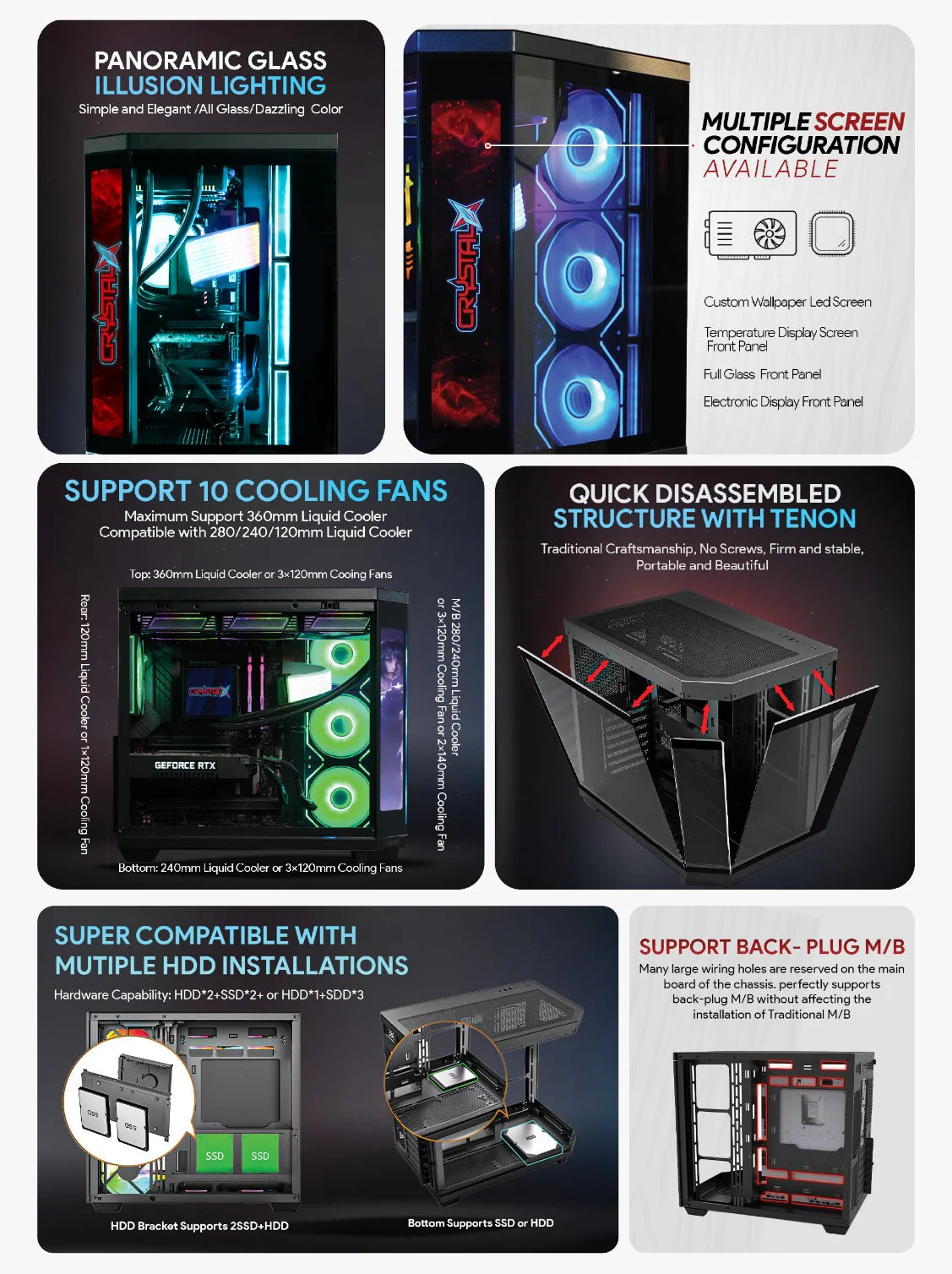 CrystalX CoreView V950B-L ATX Gaming Case Black