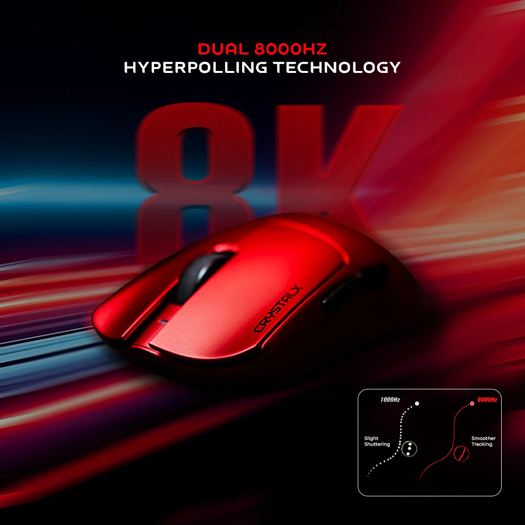 CrystalX NOVA X21 Coco Super Lightweight Design Wireless Gaming Mouse Red