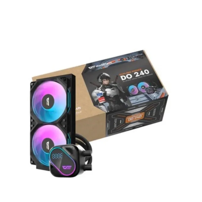 DarkFlash Explore DO 240 AIO 240mm Liquid CPU Cooler with Digital Screen Temperature Black