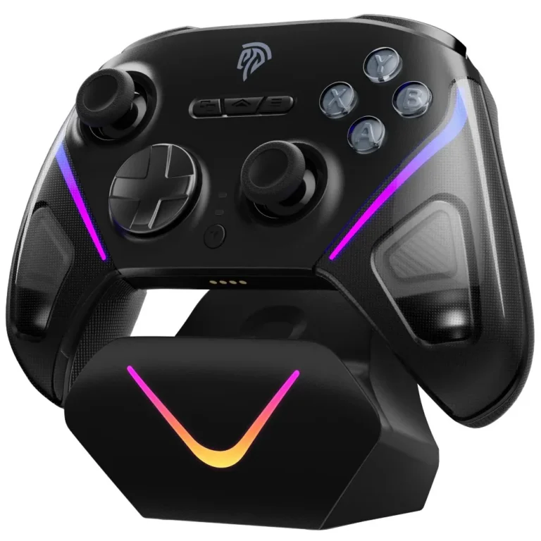 EasySMX D10 Multiplatform Gaming Controller with TMR sticks Trigger Lock and Charging Dock – Space Black