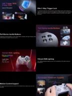EasySMX X20 Multiplatform Gaming Controller with Trigger Lock And Hall Effect Sensors - Black