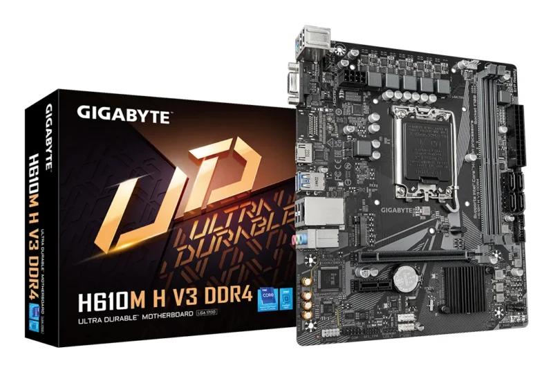 Gigabyte H610M H V3 DDR4 Gen3 x4 M.2, Anti-Sulfur Resistor, Smart Fan 6 Motherboard