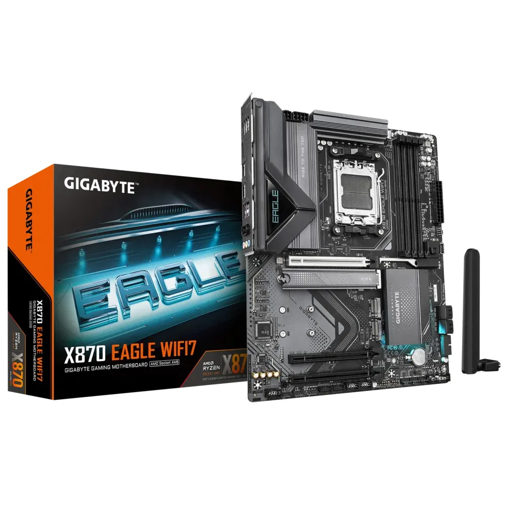 gigabyte-x870-eagle-wifi7-amd-am5-atx-ultra-fast-storage-3-m - MegaComputer.pk Gigabyte X870 Eagle Wifi7 AMD AM5 ATX Ultra-Fast Storage 3*M.2 slots, Efficient Therma Motherboard