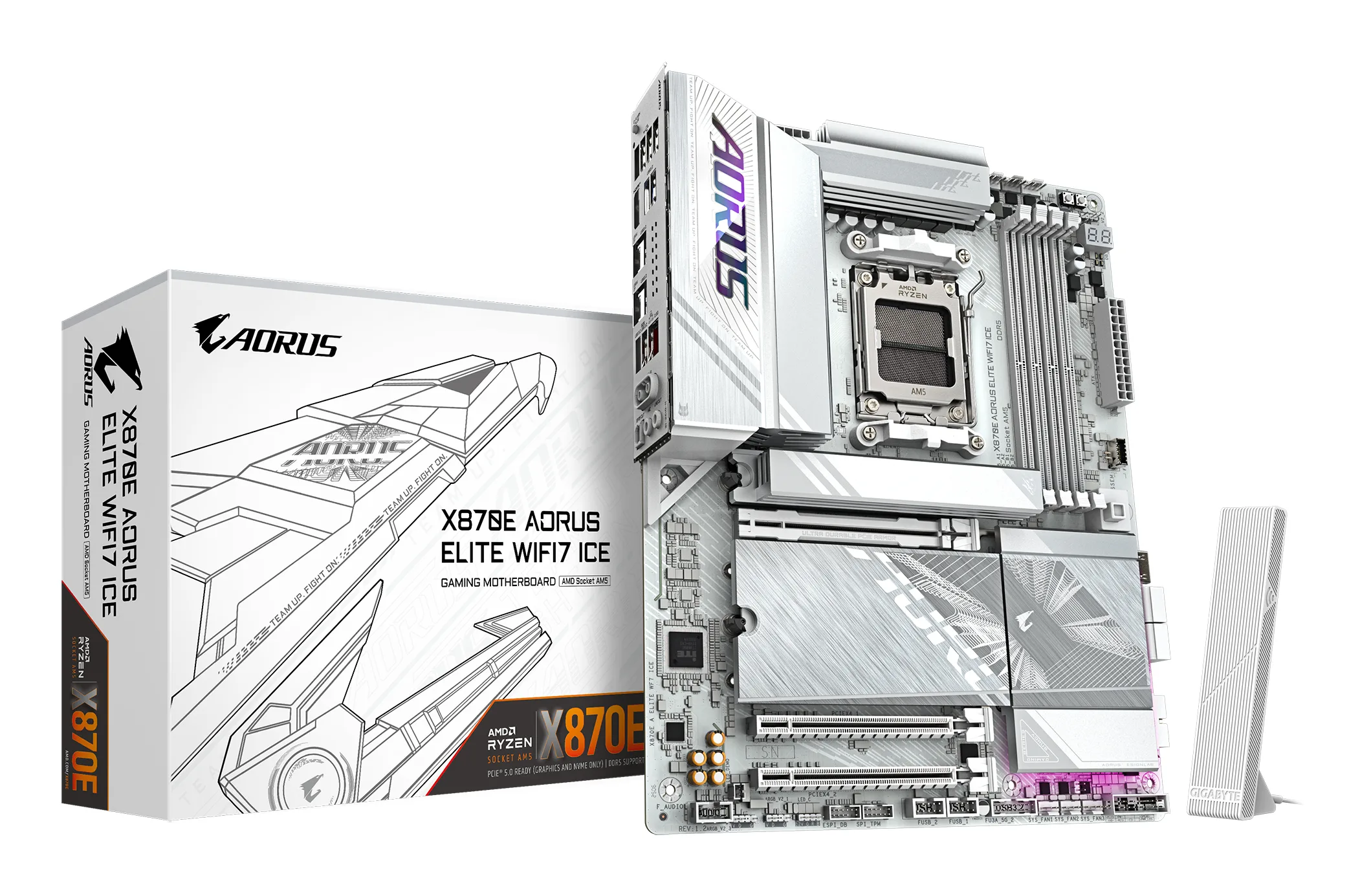 gigabyte-x870e-aorus-elite-wifi7-ice - MegaComputer.pk Gigabyte X870E Aorus Elite WIFI7 ICE AM5 ATX Motherboard