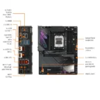 Gigabyte X870E Aorus Master AMD AM5 LGA 1718 Motherboard, ATX, DDR5, 4X M.2, PCIe 5.0, USB4, WIFI7, 5GbE LAN, EZ-Latch - Image 5