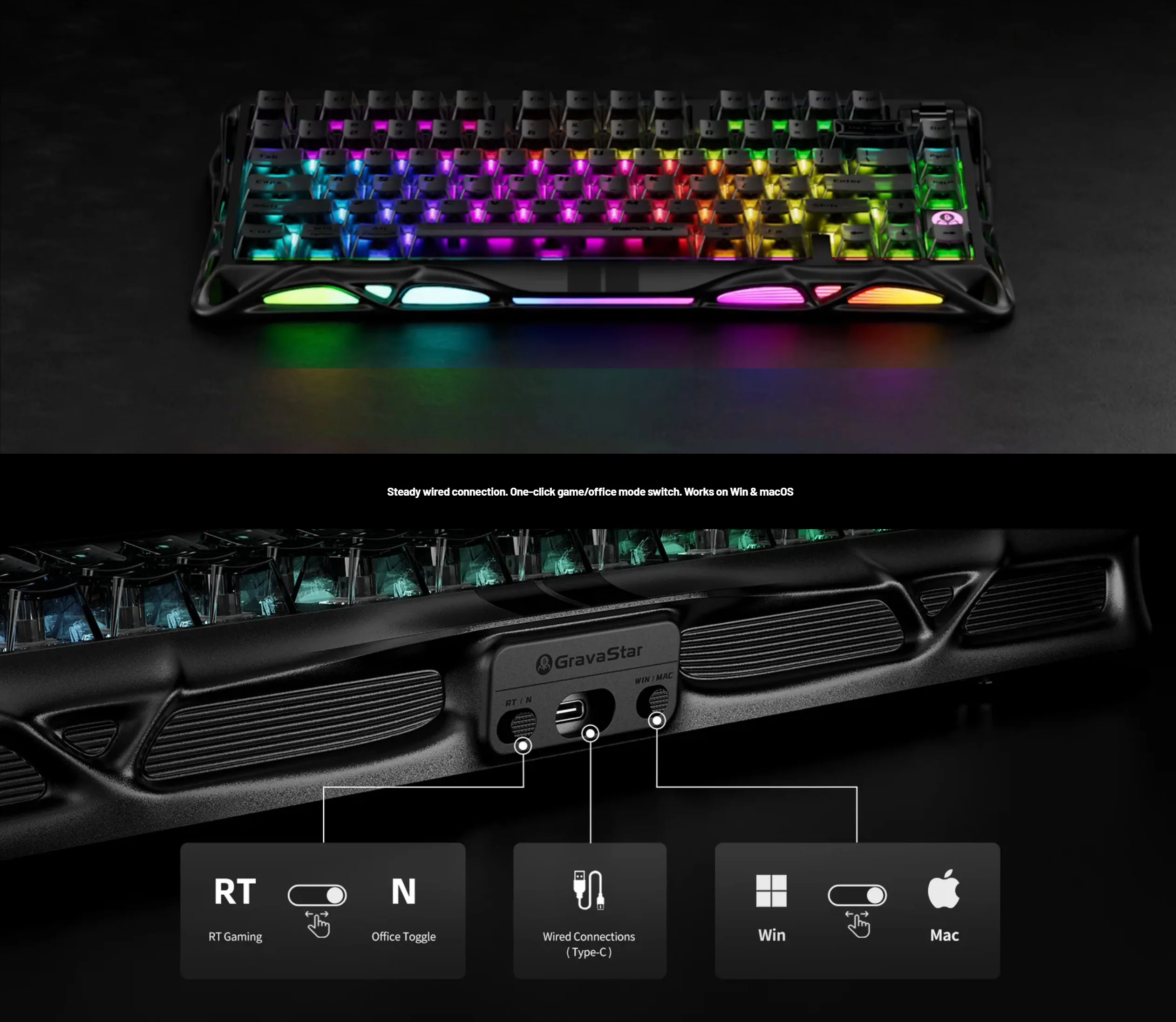 GravaStar Mercury V75- HE Gaming Keyboard 75% Layout Jade Pro Switch 8kHz Polling Rate Semi-Aluminum Construction Dynamic Rapid Trigger Mecha Gray - spec 8 - MegaComputer.pk