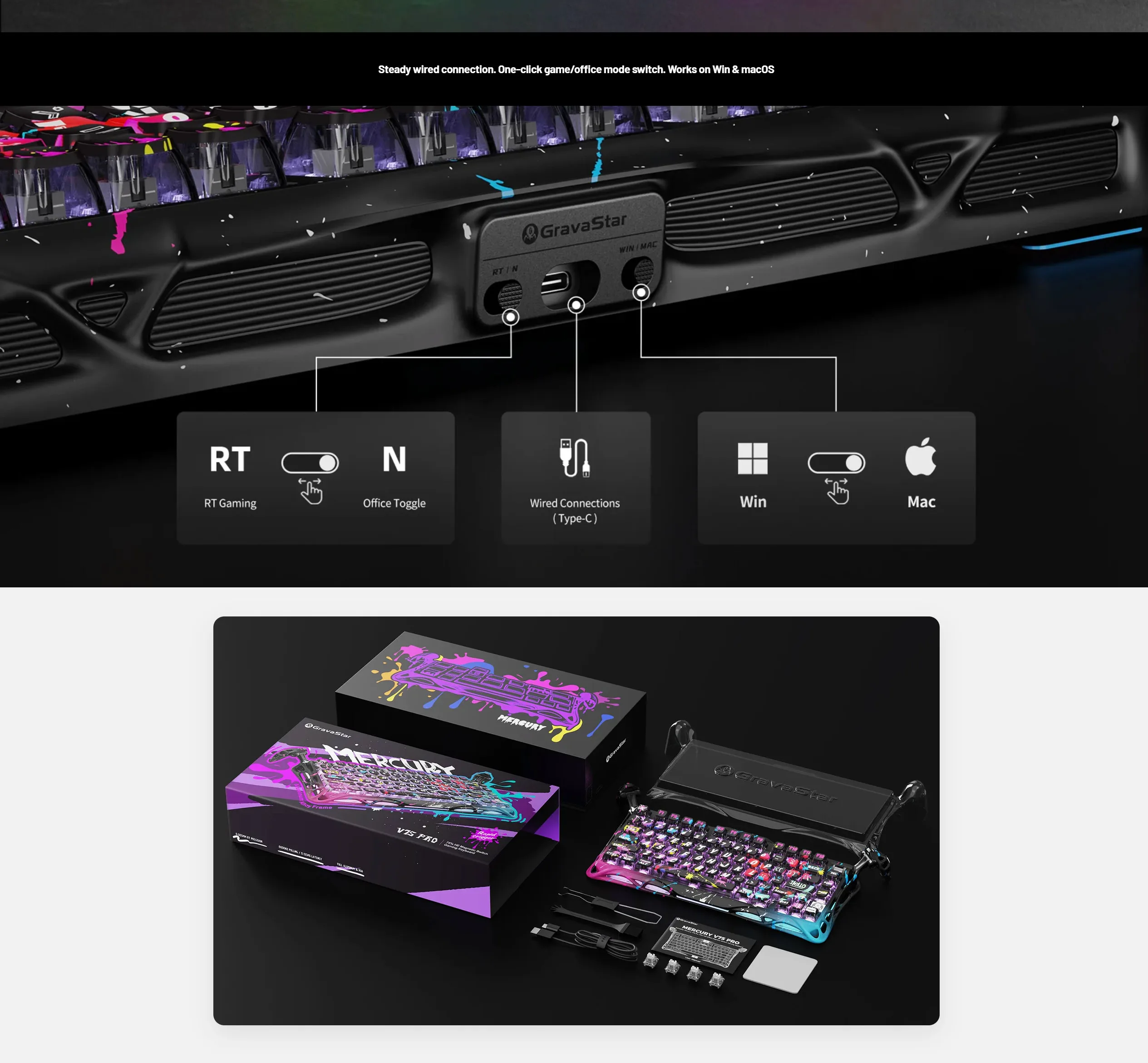 GravaStar Mercury V75 Pro Gaming Keyboard Special Edition 75% Layout Jade Gaming Switch 8kHz Polling Rate Semi-Aluminum Construction Dynamic Rapid Trigger Neon Graffiti - spec 8 - MegaComputer.pk