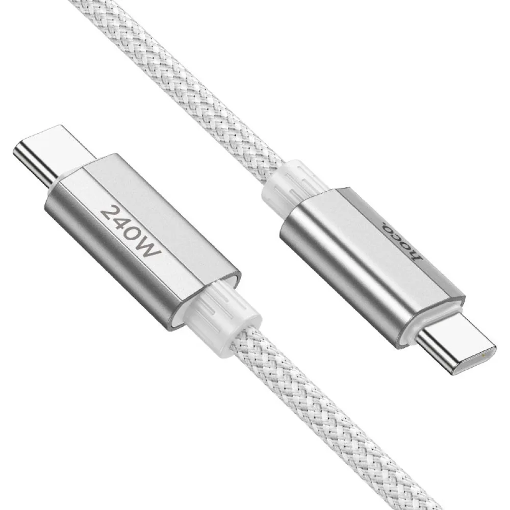 hoco-u134-primero-pd-240w-fast-charge-cable-type-c-to-type-c HOCO U134 Primero PD 240W Fast Charge Cable Type-C to Type-C – Gray