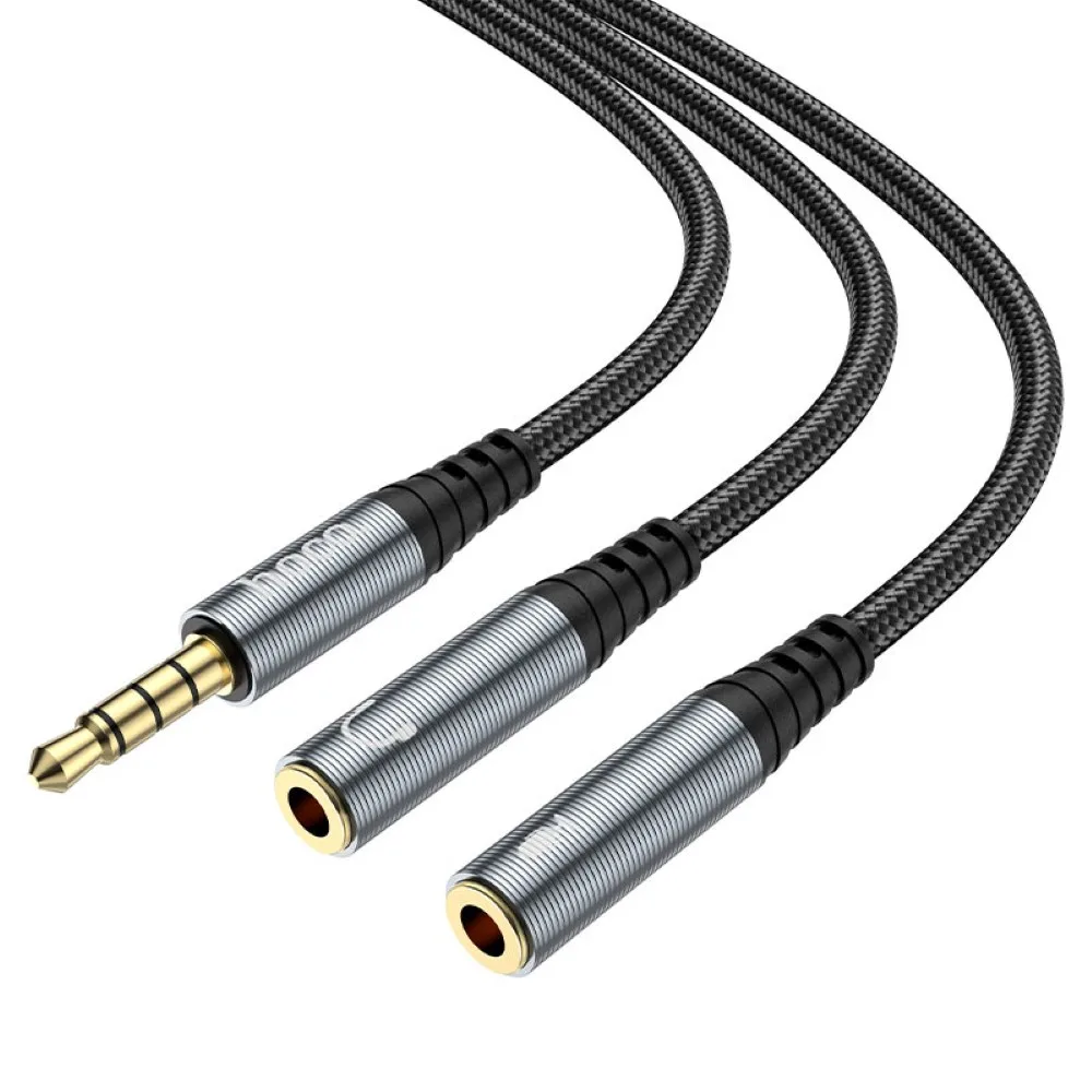 HOCO UPA21 2-in-1 3.5 Headset Audio Adapter Cable (Male to 2x Female)