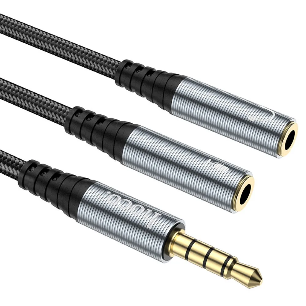 HOCO UPA21 2-in-1 3.5 Headset Audio Adapter Cable (Male to 2x Female)