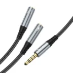 hoco-upa21-2-in-1-3-5-headset-audio-adapter-cable-male-to-2x - MegaComputer.pk HOCO UPA21 2-in-1 3.5 Headset Audio Adapter Cable (Male to 2x Female)