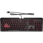 HP Omen Encoder Mechanical Gaming Wired Keyboard, Full-Size, Cherry MX Red Switches, Anti-Ghosting with N-key Rollover, Red LED Keylighting, 180cm Braided Cable, English Layout, Black (Open Box)