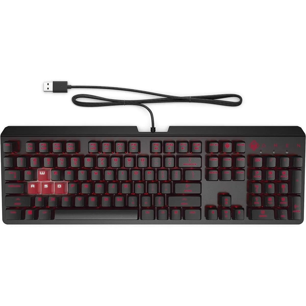 hp-omen-encoder-mechanical-gaming-wired-keyboard-full-size-c - MegaComputer.pk HP Omen Encoder Mechanical Gaming Wired Keyboard, Full-Size, Cherry MX Red Switches, Anti-Ghosting with N-key Rollover, Red LED Keylighting, 180cm Braided Cable, English Layout, Black (Open Box)