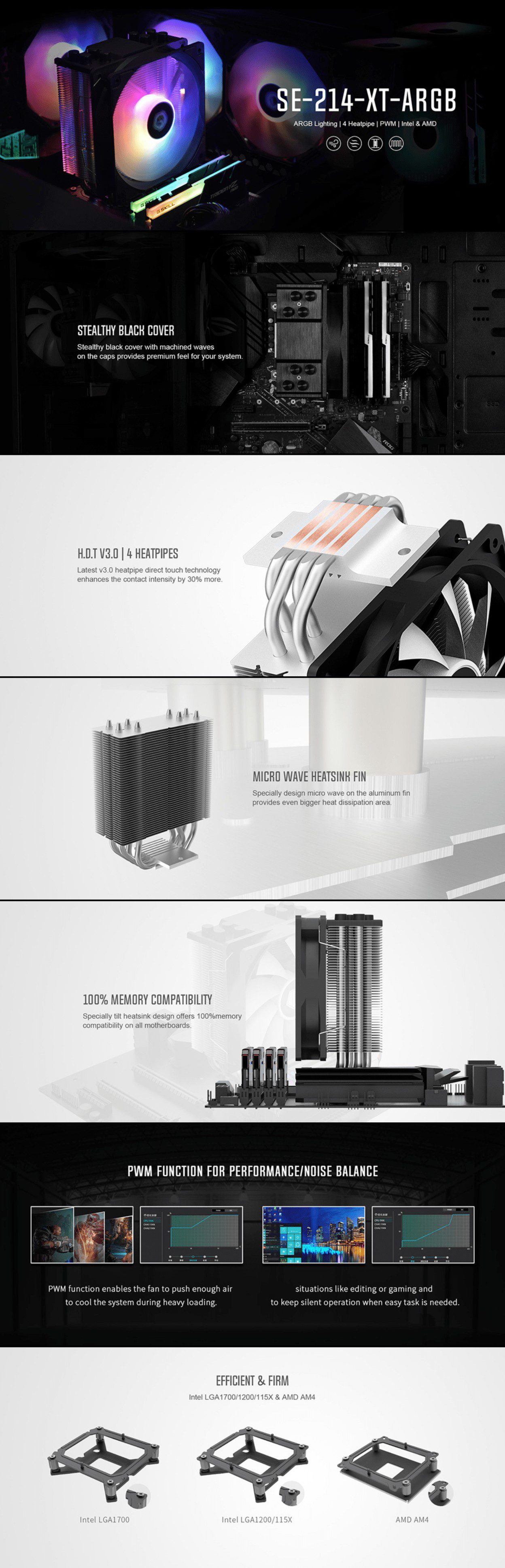 id-cooling-se-214-xt-argb-cpu-air-cooler-4-heatpipes-white-8 - MegaComputer.pk