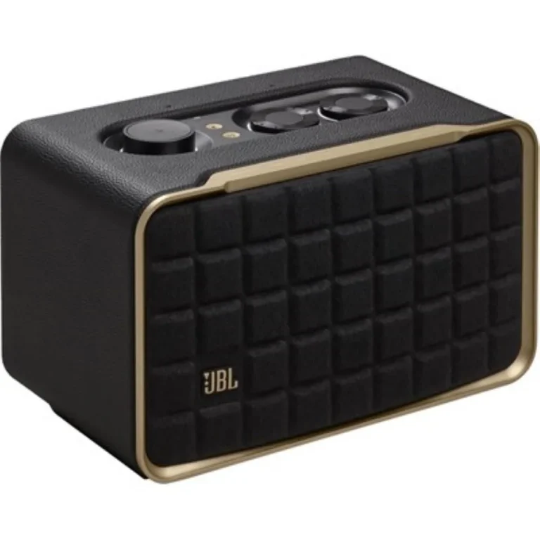 JBL Authentics 200 Smart Home Speaker | WiFi Bluetooth Voice Assistants, Retro Design, Multi-Room Playback, Automatic Self Tuning, Black JBLAUTH200BLK